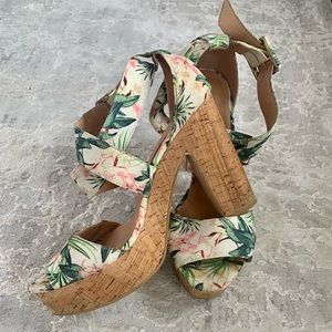 Tropical platform heels H&M size 8